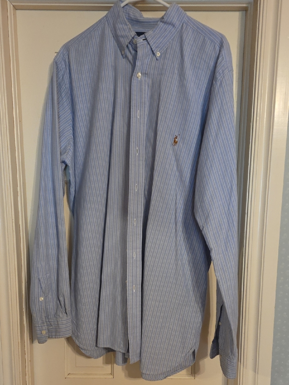 Polo by Ralph Lauren Blue & White Striped Button-Down Shirt